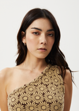 Afends Womens Daisy - One Shoulder Top - Toffee - Afends womens daisy   one shoulder top   toffee   streetwear   sustainable fashion