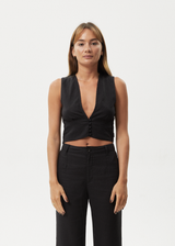 Afends Womens Lilo - Button Up Top - Black - Afends womens lilo   button up top   black   streetwear   sustainable fashion