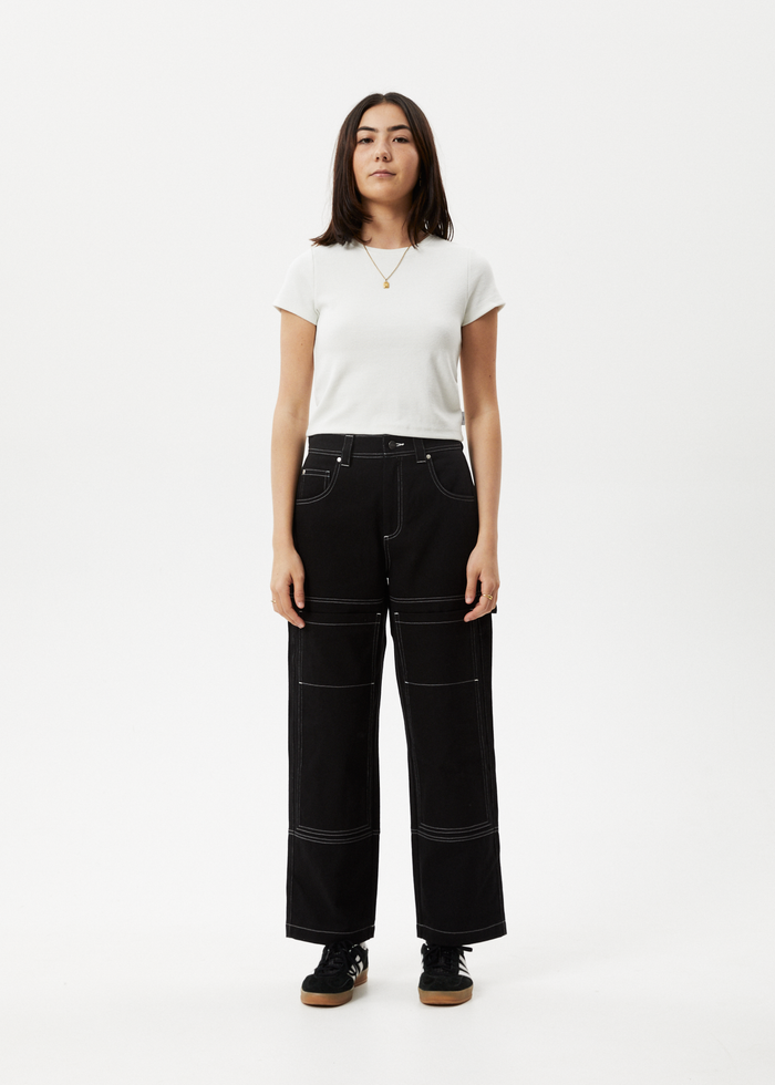 Afends Womens Moss - Carpenter Pants - Washed Black - Streetwear - Sustainable Fashion