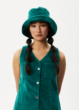 AFENDS Womens Kaia - Corduroy Mini Dress - Emerald - Afends womens kaia   corduroy mini dress   emerald   streetwear   sustainable fashion
