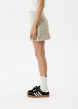 AFENDS Womens Kali - Mini Skirt - Pistachio Check - Afends womens kali   mini skirt   pistachio check   streetwear   sustainable fashion