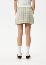 AFENDS Womens Kali - Mini Skirt - Pistachio Check - Afends womens kali   mini skirt   pistachio check   streetwear   sustainable fashion