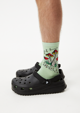 AFENDS Unisex Journey Inward - Crew Socks - Pistachio - Afends unisex journey inward   crew socks   pistachio   streetwear   sustainable fashion