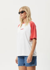 AFENDS Womens Ryan - Oversized Raglan T-Shirt - Hibiscus - Afends womens ryan   oversized raglan t shirt   hibiscus   streetwear   sustainable fashion