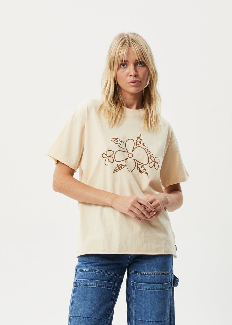 Afends Womens Island -  Oversized T-Shirt - Sand
