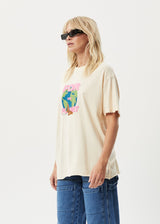 AFENDS Womens Planet - Oversized T-Shirt - Sand - Afends womens planet   oversized t shirt   sand   streetwear   sustainable fashion