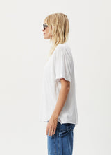 AFENDS Womens Papillon - Oversized T-Shirt - White - Afends womens papillon   oversized t shirt   white   streetwear   sustainable fashion