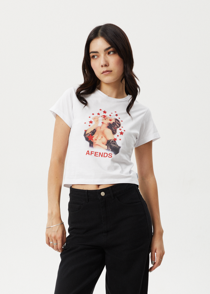 Afends Womens Dixie -  Baby Tee - White - Streetwear - Sustainable Fashion