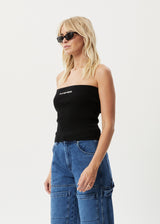 AFENDS Womens Weekend - Knit Tube Top - Black - Afends womens weekend   knit tube top   black   streetwear   sustainable fashion