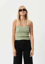 Afends Womens Weekend -  Knit Tube Top - Eucalyptus - Afends womens weekend    knit tube top   eucalyptus   streetwear   sustainable fashion