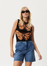 AFENDS Womens Papillon - Knit - Soft Orange - Afends womens papillon   knit   soft orange   streetwear   sustainable fashion
