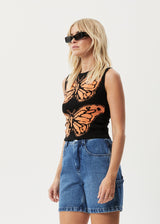 AFENDS Womens Papillon - Knit - Soft Orange - Afends womens papillon   knit   soft orange   streetwear   sustainable fashion