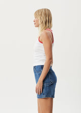 AFENDS Womens Technology -  Rib Singlet - White - Afends womens technology    rib singlet   white   streetwear   sustainable fashion
