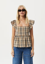 Afends Womens Check Out -  Top - Moonbeam Check - Afends womens check out    top   moonbeam check   streetwear   sustainable fashion