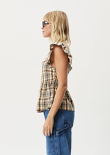 Afends Womens Check Out -  Top - Moonbeam Check - Afends womens check out    top   moonbeam check   streetwear   sustainable fashion