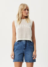 Afends Womens Ryder -  Knit Tank - White - Afends womens ryder    knit tank   white   streetwear   sustainable fashion