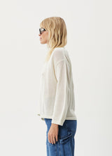 Afends Womens Ryder -  Knit Shirt - White - Afends womens ryder    knit shirt   white   streetwear   sustainable fashion