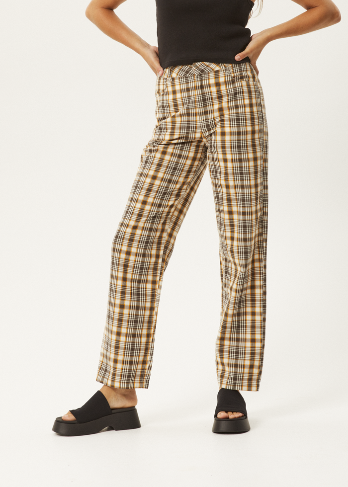 Afends Womens Check Out Shelby -  Pant - Moonbeam Check - Streetwear - Sustainable Fashion