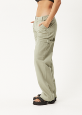 AFENDS Womens Lexi -  Low Rise Carpenter Pant - Eucalyptus - Afends womens lexi    low rise carpenter pant   eucalyptus   streetwear   sustainable fashion