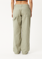 AFENDS Womens Lexi -  Low Rise Carpenter Pant - Eucalyptus - Afends womens lexi    low rise carpenter pant   eucalyptus   streetwear   sustainable fashion