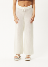 AFENDS Womens Ryder - Knit Pants - White - Afends womens ryder   knit pants   white   streetwear   sustainable fashion