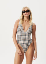 Afends Womens Check Out -  Check One Piece - Moonbeam Check - Afends womens check out    check one piece   moonbeam check   streetwear   sustainable fashion