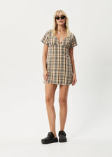 AFENDS Womens Check Out -  Tea Dress - Moonbeam Check - Afends womens check out    tea dress   moonbeam check   streetwear   sustainable fashion