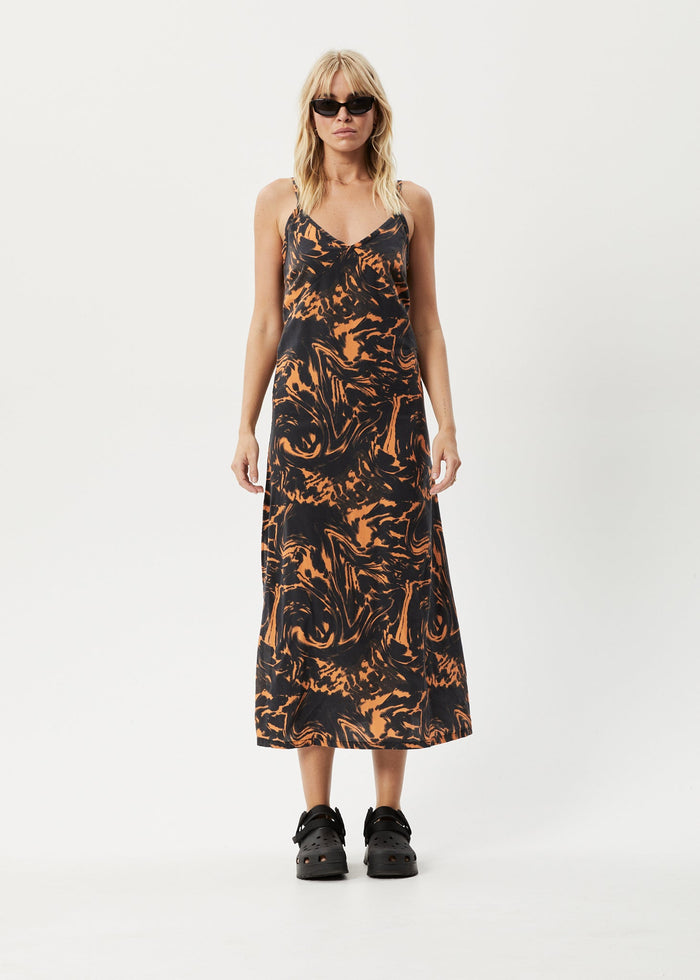 Afends Womens Marble -  Maxi Dress - Black - Streetwear - Sustainable Fashion
