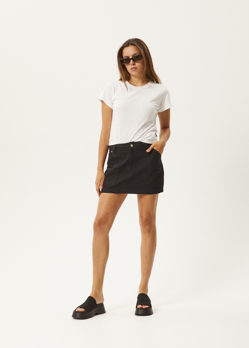 Afends Womens Lexi -  Cargo Mini Skirt - Washed Black