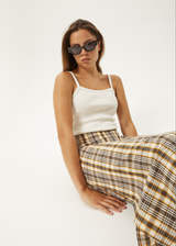 AFENDS Womens Check Out - Midi Skirt - Moonbeam Check - Afends womens check out   midi skirt   moonbeam check   streetwear   sustainable fashion