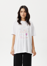 AFENDS Womens Stella - Oversized Tee - White - Afends womens stella   oversized tee   white   streetwear   sustainable fashion