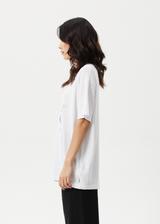 AFENDS Womens Stella - Oversized Tee - White - Afends womens stella   oversized tee   white   streetwear   sustainable fashion