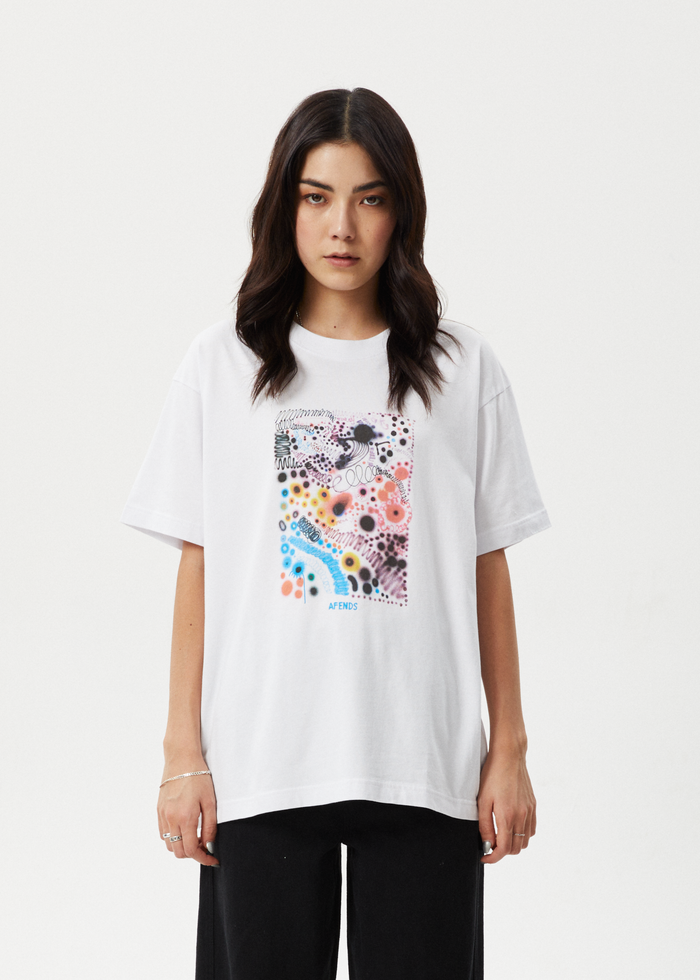 Afends Womens Benedict - Oversized Tee - White - Streetwear - Sustainable Fashion