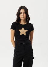 Afends Womens Aster - Baby Tee - Black - Afends womens aster   baby tee   black   streetwear   sustainable fashion