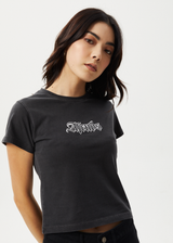 Afends Womens Burnt - Baby Tee - Stone Black - Afends womens burnt   baby tee   stone black   streetwear   sustainable fashion