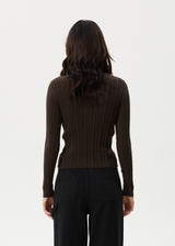 Afends Womens Landed - Knit Cardigan - Coffee - Afends womens landed   knit cardigan   coffee   streetwear   sustainable fashion