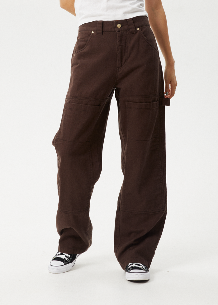 AFENDS Womens Moss - Carpenter Pant - Coffee - Streetwear - Sustainable Fashion