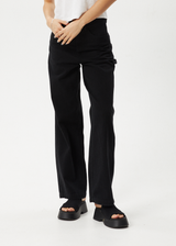 AFENDS Womens Roads - Carpenter Pant - Black - Afends womens roads   carpenter pant   black   streetwear   sustainable fashion