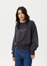 Afends Womens Funhouse - Crew Neck - Charcoal - Afends womens funhouse   crew neck   charcoal   streetwear   sustainable fashion