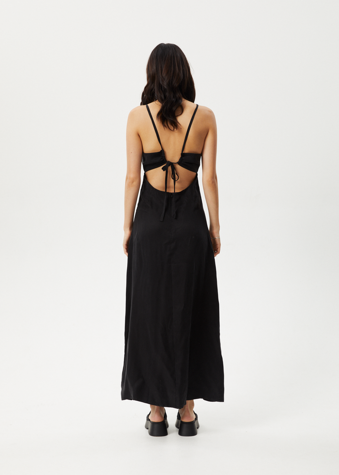 Afends Womens Grace - Cupro Maxi Dress - Black - Streetwear - Sustainable Fashion