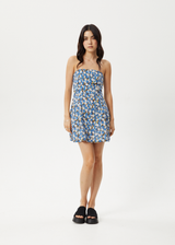 Afends Womens Petal - Strapless Dress - Lake Floral - Afends womens petal   strapless dress   lake floral   streetwear   sustainable fashion