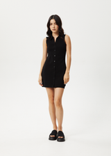 Afends Womens Eliza - Rib Mini Dress - Black - Afends womens eliza   rib mini dress   black   streetwear   sustainable fashion