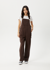 Afends Womens Louis - Oversized Overalls - Coffee - Afends womens louis   oversized overalls   coffee   streetwear   sustainable fashion