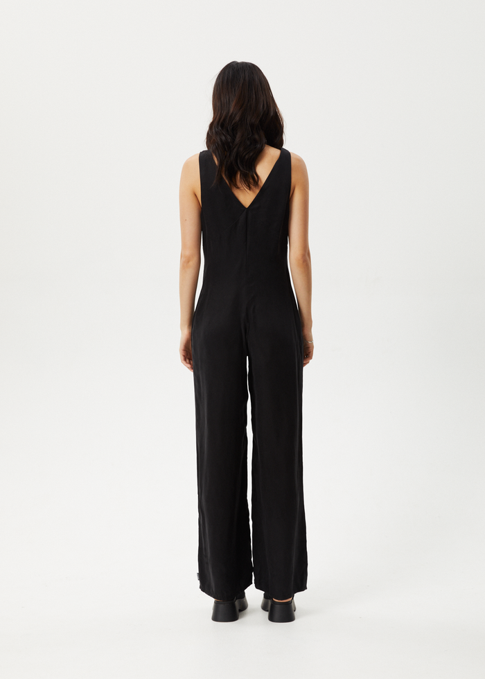 Afends Womens Grace - Cupro Jumpsuit - Black - Streetwear - Sustainable Fashion