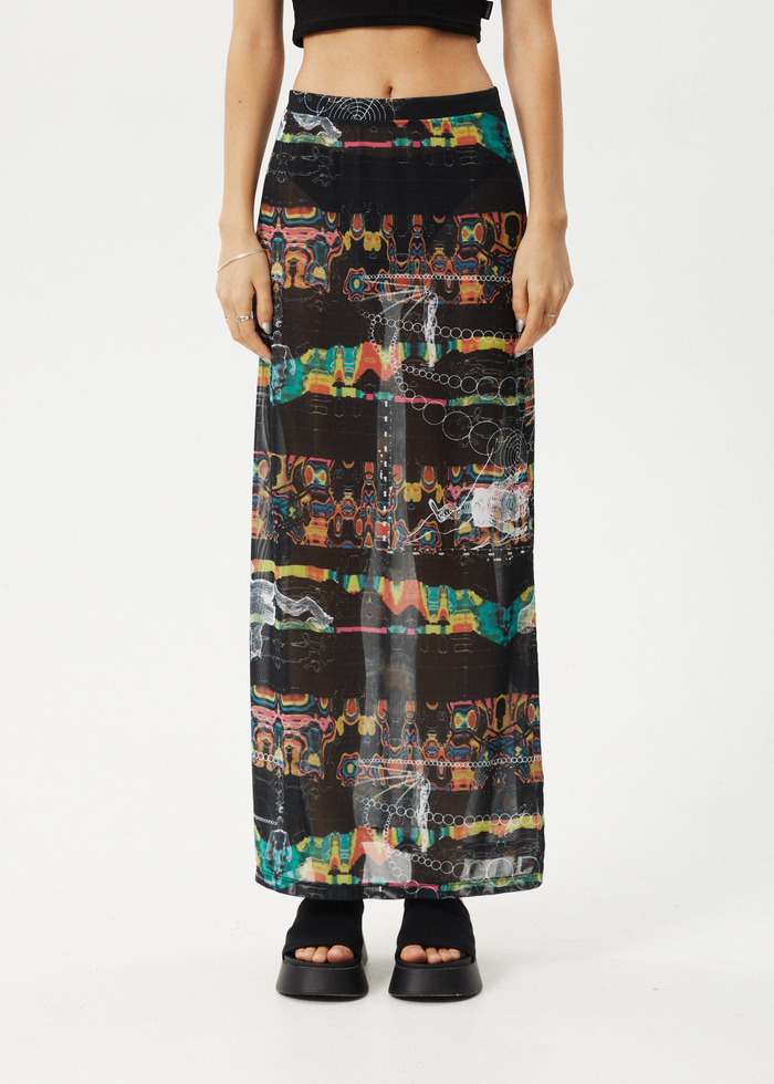 Afends Womens Astral - Sheer Maxi Skirt - Black - Streetwear - Sustainable Fashion
