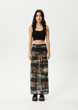 AFENDS Womens Astral - Sheer Maxi Skirt - Black - Afends womens astral   sheer maxi skirt   black   streetwear   sustainable fashion