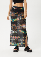 AFENDS Womens Astral - Sheer Maxi Skirt - Black - Afends womens astral   sheer maxi skirt   black   streetwear   sustainable fashion