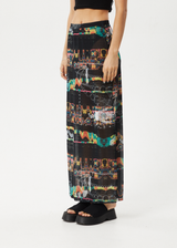 AFENDS Womens Astral - Sheer Maxi Skirt - Black - Afends womens astral   sheer maxi skirt   black   streetwear   sustainable fashion