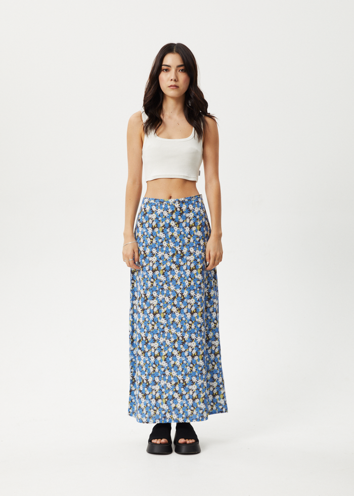Afends Womens Petal - Maxi Skirt - Lake Floral - Streetwear - Sustainable Fashion