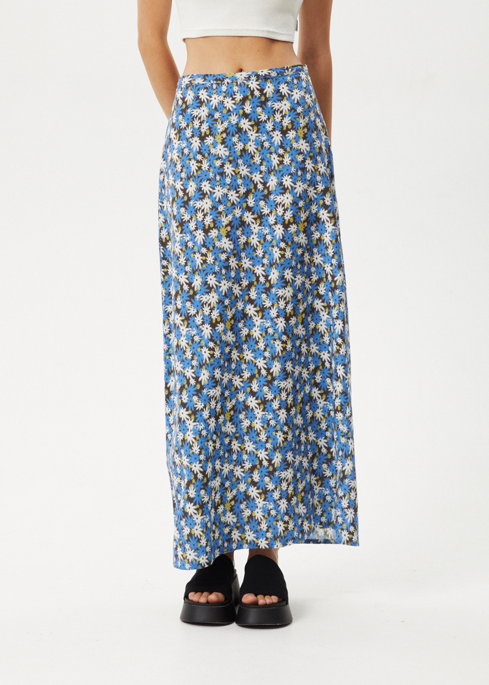 Afends Womens Petal - Maxi Skirt - Lake Floral - Streetwear - Sustainable Fashion